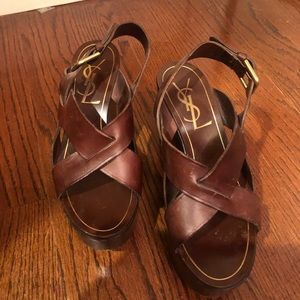 YSL wedge sandals